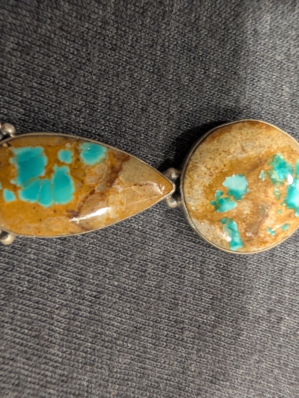 Sterling Silver Turquoise Inlay Pendant- Blue-Green Stone
